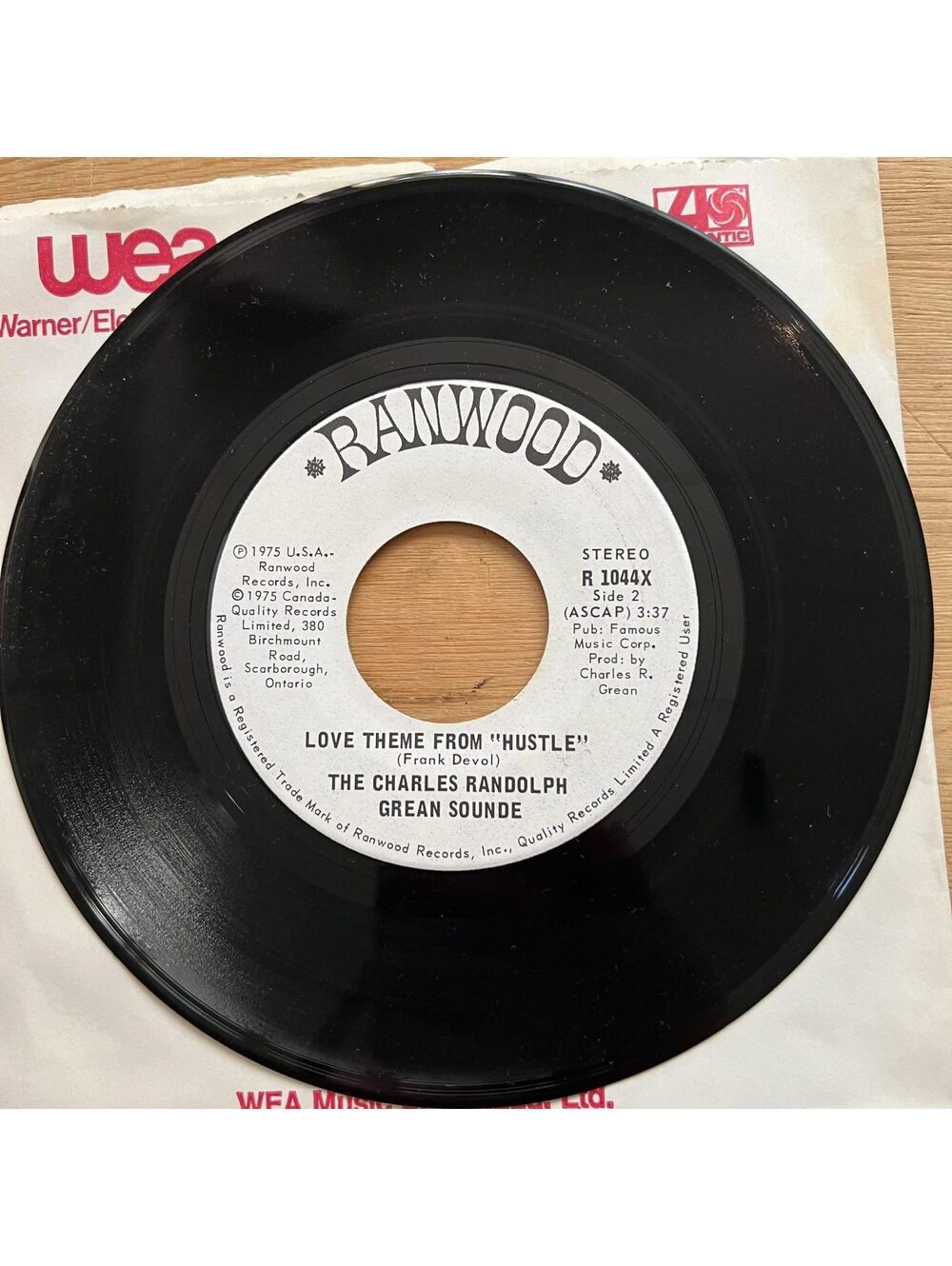 The Charles Randolph Grean Sounde-Love Theme from Hustle/Star Trek 45rpm VG+ R16